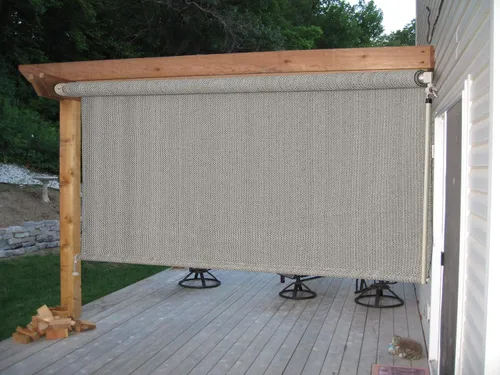 Vista 6 de Cross Land Persiana solar inalámbrica con manivela para niños, para exteriores y exteriores, para patio, césped, pérgola, jardín, porche, cabaña
