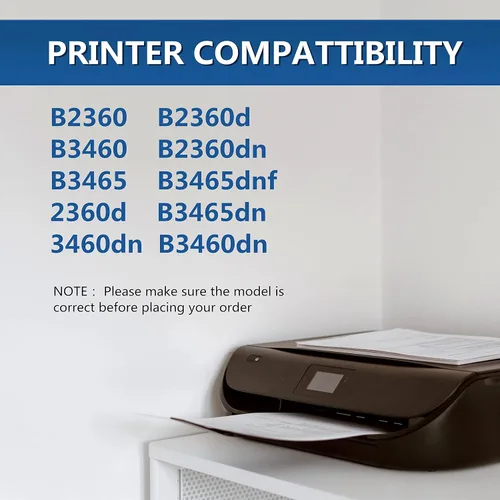 Vista 2 de Compatible B2360 M11XH Cartucho de tóner de repuesto para Dell B2360dn B2360 B3460 B3465 B2360d B2360dn B3460dn B3465dn B3465dnf 2360d 3460dn