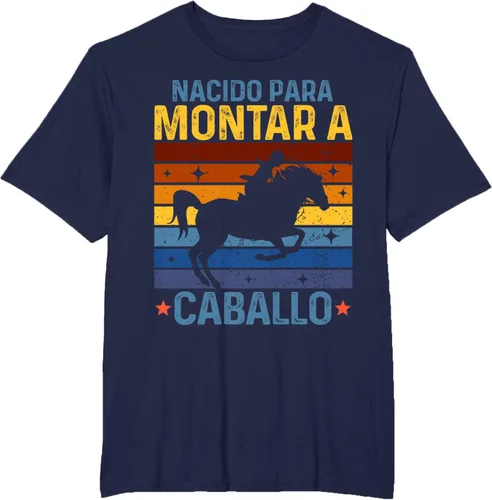 Vista 22 de Horse Rider Equestrian Riding Nacido Camiseta Para Montar A Caballo Negro