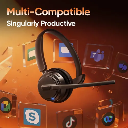 Vista 12 de Auriculares inalámbricos con micrófono para trabajo, auriculares Bluetooth