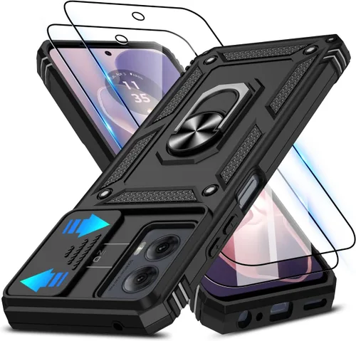 Vista 123 de ATUMP for Moto G-Play-2024 Case with Camera Lens Cover & HD Screen Protector(2 Pcs), [10FT Military Grade Drop Protection] Magnetic Ring Holder