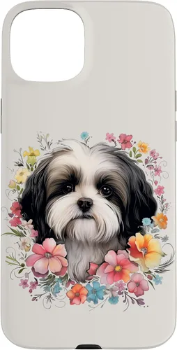 Vista 9 de Shih Tzu Mom Floral Dog Lover Vintage Flowers Cute Case for iPhone 17