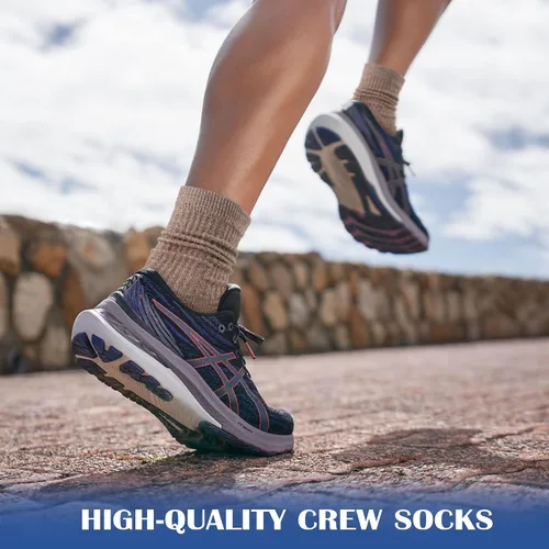Vista 5 de Gonii Calcetines deportivos para mujer, 5 pares, para senderismo, correr, con cojín grueso
