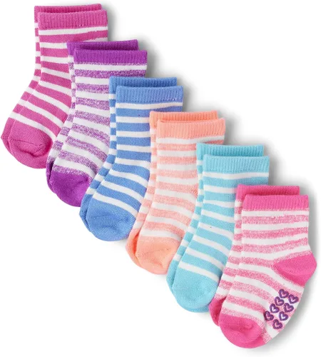 Vista 7 de The Children's Place Calcetines tobilleros unisex para bebés y niños pequeños, paquete de 10 Negro/Blanco 20