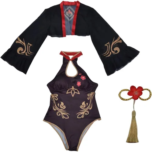 Vista 5 de Genshin Impact - Traje de baño para mujer, traje de baño Hutao Lisa