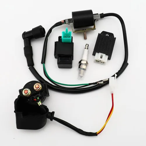 Vista 3 de Caja CDI de 5 pines/Bobina de encendido/regulador de voltaje/relé solenoide/A7TC Kit de bujías para ATV chino Dirt Bike y Go Kart Apollo Taotao