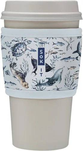 Vista 164 de Sok It HotSok Coffee & Tea - Funda de neopreno con aislamiento reutilizable (floral abstracto)