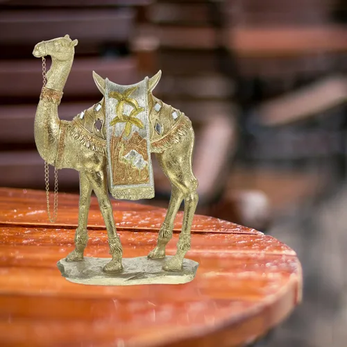 Vista 8 de ABOOFAN Estatua de camello de simulación para decoración del hogar, figura de camello de resina de estilo de Oriente Medio para el hogar, oficina