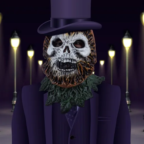 Vista 6 de Máscara de calavera de calabaza, cabeza de calabaza, máscara de calabaza, máscara de calabaza de látex para adultos