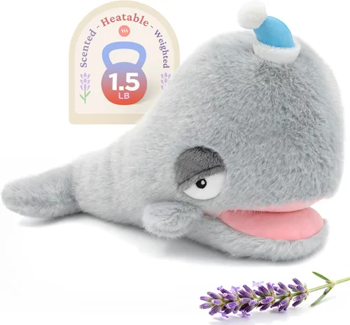 Vista 31 de IKASA Animal de peluche de pingüino para microondas, almohadilla térmica para mayor comodidad y calidez, calentable y refrigerable de 1.5 libras