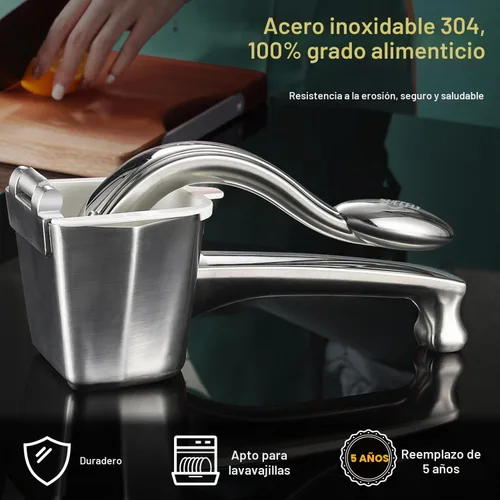 Vista 2 de SUCCFLY Exprimidor de Limón de Acero Inoxidable, Exprimidor Manual de Cítricos Lima Naranja Exprimidor de Frutas Mango Ergonómico Resistente Ahorro
