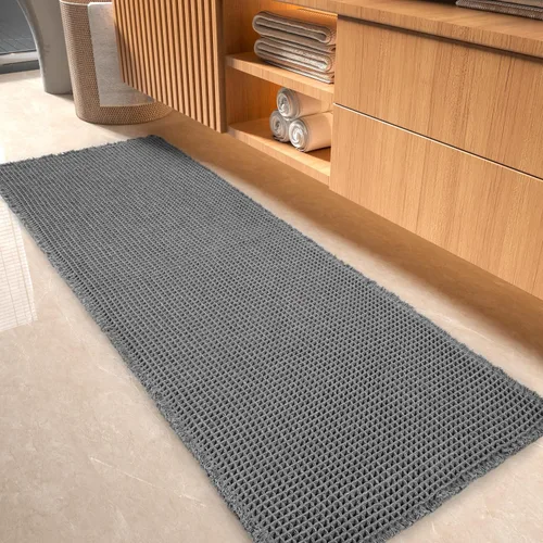 Vista 16 de Alfombra Tapete de Baño con Textura Waffle, Tapetes de Baño Súper Absorbentes Antideslizantes Ultra Suaves Lavables a Máquina, Alfombras de Baño