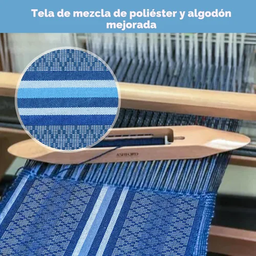 Vista 3 de SUNCREAT Hamacas Hamaca Doble con Barra Separadora Curva, Hamaca Portátil para Exteriores con Bolsa de Transporte y Correas para Árboles para Azul