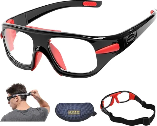 Vista 11 de SooGree Gafas Deportivas de Squash y Racquetball, Gafas de Baloncesto, Correa Ajustable, Resistente al Impacto