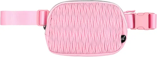 Vista 8 de C.C Bolsa de cintura para mujeres – Riñonera acolchada cruzada para el cuerpo con correa ajustable, idea de regalo de moda, Ajuste regular