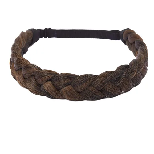 Vista 14 de Diadema trenzada para mujer, 3 hebras, banda trenzada gruesa Estilo rápido, aspecto natural, ajuste elástico suave, sensación ligera, sujeción