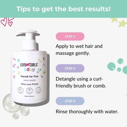 Vista 7 de Love Ur Curls - LUCK Baby Head to Toe Wash, suave y sin desgarros, aprobado por pediatra, gel de baño y champú suave sin fragancia ultra suave, todo