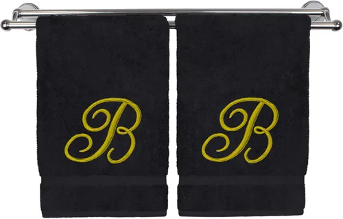 Vista 175 de Toalla de mano con monograma, regalo personalizado, 16 x 30 pulgadas, extra absorbente, 100% algodón turco, acabado de rizo suave, para baño, cocina
