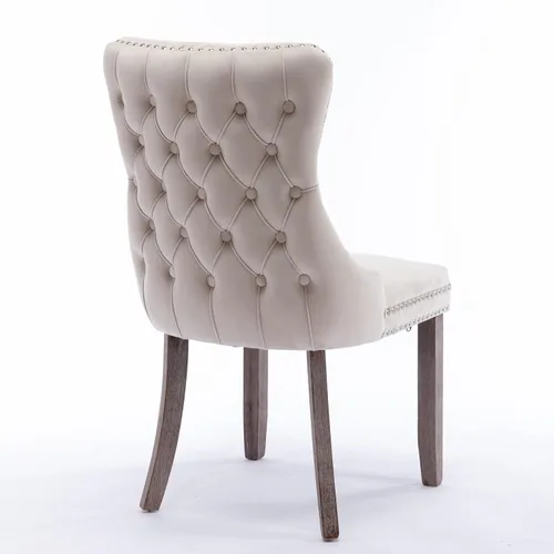 Vista 7 de Wing-Back Dining Chairs Set of 2 with Backstitching Nailhead Trim and Solid Wood Legs, American Design Upholstered Chair for Dining Room Table &