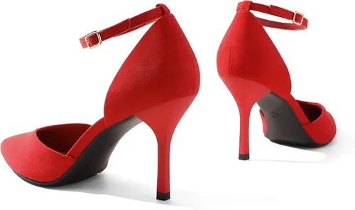 Vista 3 de DREAM PAIRS Zapatos de tacón alto para mujer, con tiras cerradas, correa en el tobillo, puntera puntiaguda, tacón D'Orsay para boda, fiesta, zapatos