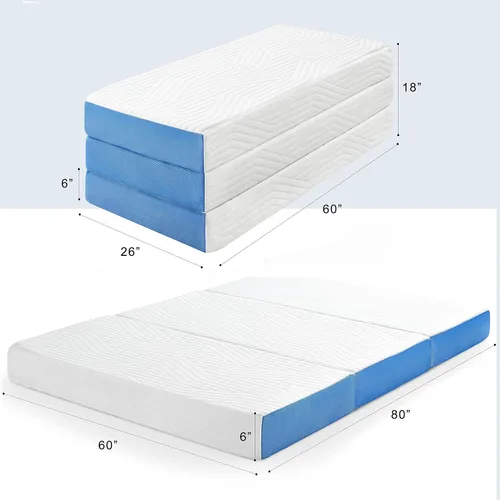 Vista 9 de Jamdok Cubrecolchón triple Queen de 6 pulgadas, espuma viscoelástica de gel