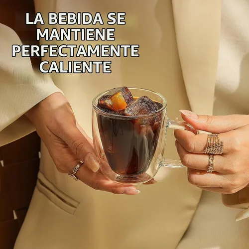 Vista 7 de Sweese Juego de 2 tazas de espresso de vidrio de doble pared de 5 oz, tazas de shot de espresso perfectas para capuchino, latte, té