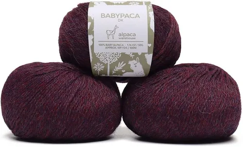 Vista 16 de Juego de 6 madejas de 100% lana de alpaca bebé (10.58 oz) de peso DK, fabricadas en Perú, celestial suave y perfecto para tejer y hacer ganchillo