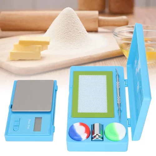 Vista 4 de Báscula digital de bolsillo de 0.00 oz a 17.64 oz de alta precisión con 7 unidades de conversión de luz de fondo azul para alimentos en polvo