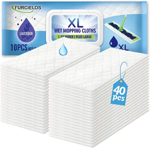 Vista 11 de 20 paños de limpieza húmedos XL resistentes compatibles con Swiffer Sweeper XL Mop, almohadillas húmedas desechables tamaño XL para limpieza