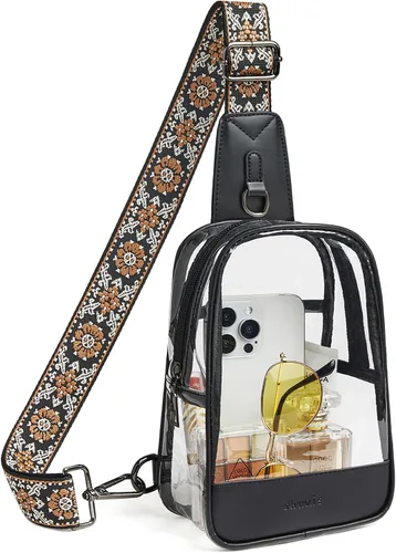 Vista 9 de Shrrie Clear Bag for Stadium Events Transparent Crossbody Bag Clear Purse for Women&Men-Stadium Approved, Concerts&Sports