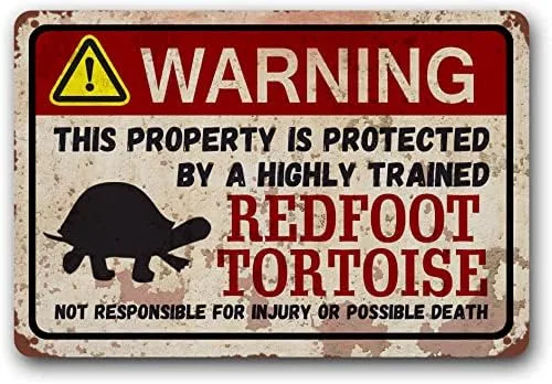 Vista 12 de Eveokoki TORTOISE - Letrero retro, divertido letrero de advertencia de metal, regalo para mascotas, mascota exótica, letrero de lata pequeña