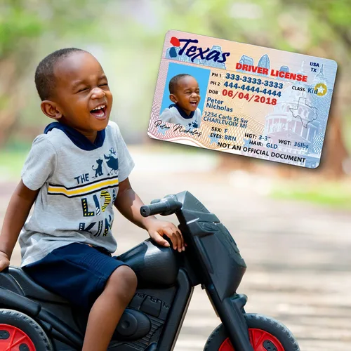 Vista 6 de Tarjeta de identificación de seguridad infantil para niños, licencia de conducir novedosa para niños menores de 12 años Insignias