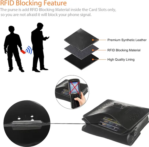 Vista 4 de MINICAT INICAT Women RFID Blocking Small Crossbody Bags Cell Phone Purse Built in Wallet