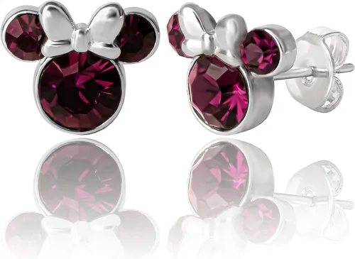 Vista 14 de Minnie Mouse Birthstone Stud Earrings Official License Cristal transparente de abril