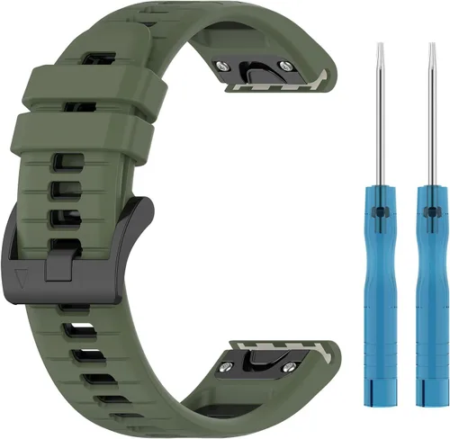 Vista 4 de Correa deportiva de silicona transpirable compatible con Garmin Approach S70 de 1.65 pulgadas, 1.77 pulgadas, Forerunner 570 de 1.65 y 1.77