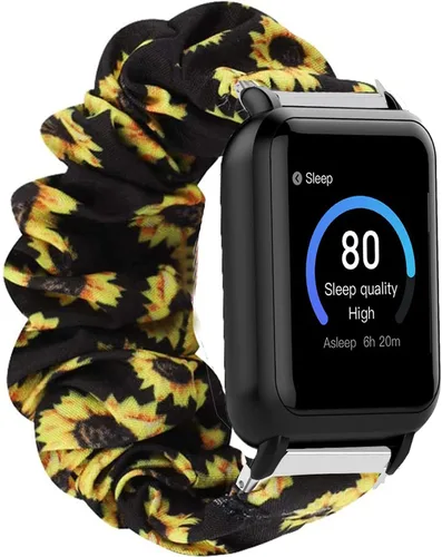 Vista 2 de Lamshaw Compatible con 3Plus Vibe Plus Band, banda elástica de tela elástica para mujer, lindas correas de repuesto compatibles con 3Plus Vibe