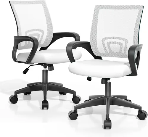 Vista 26 de Magshion Silla ergonómica de escritorio de oficina, silla de computadora de malla con respaldo medio, silla giratoria con respaldo transpirable