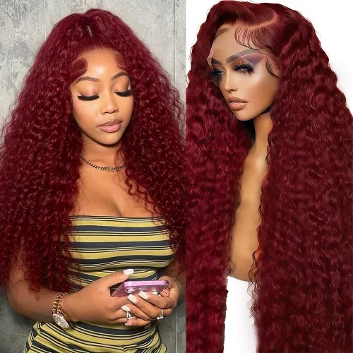 Vista 14 de Pelucas de cabello humano con encaje frontal de onda profunda 13x4 de 200 densidad, pelucas de encaje frontal HD de cabello humano completo