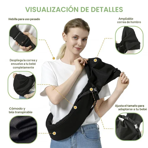 Vista 4 de MISSWISDOM Portabebés para bebés con correa ancha para el hombro, portabebés ligeros para recién nacidos a niños pequeños, perfectos para mamá
