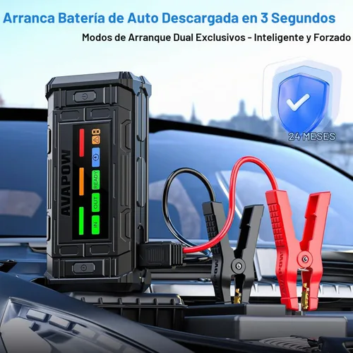 Vista 2 de AVAPOW TJ18 Arrancador de coche – 5000A 12V batería arrancador portátil Negro