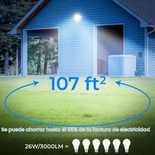 Vista 4 de Cinoton - Paquete de luces LED de pared, 26 W, 3000 lm, 5000 K (resistente al agua IP65), 100 – 277 Vac, 150 – 250 W MH/HPS, repuesto para Bronce