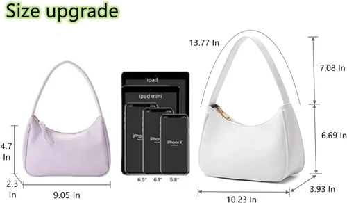 Vista 3 de CYHTWSDJ Bolsos de hombro para mujer lindo bolso de mano hobo con cierre de cremallera