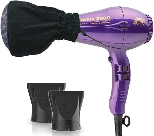 Vista 6 de Parlux 3800 - Secador de pelo iónico y de cerámica ecológico negro + difusor de malla metálica M Hair Designs (paquete), ligero, de secado rápido
