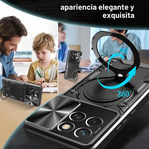 Vista 6 de Chengmi ZMONE - Funda para Redmi K50 Gaming/Xiaomi Poco F4 GT 5G con protector de pantalla de vidrio (paquete de 2) resistente de doble capa