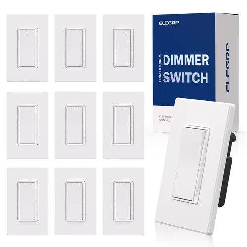 Vista 9 de ELEGRP Interruptor digital de atenuación de luz para luces LED / CFL regulables de 300 W e incandescente/halógeno de 600 W, interruptor de luz LED