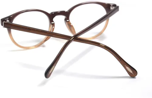 Vista 6 de EAREADA Marco de gafas de acetato hecho a mano, tamaño pequeño, estilo retro, vintage, redondas