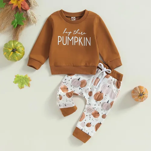 Vista 2 de Toddler Baby Boy Halloween Outfits Fall Winter Clothes Long Sleeve Sweatshirt Pullover Top+Jogger SweatPants Sets