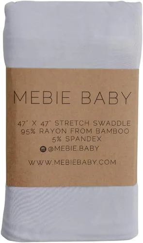Vista 11 de Mebie Baby Manta elástica a cuadros azules, moderna y neutra para bebé niña o niño, mantas suaves para bebé, manta para recién nacido, 0-3 meses