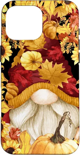 Vista 19 de iPhone 16 Lindos accesorios de otoño otoño con calabaza girasol gnomo caso