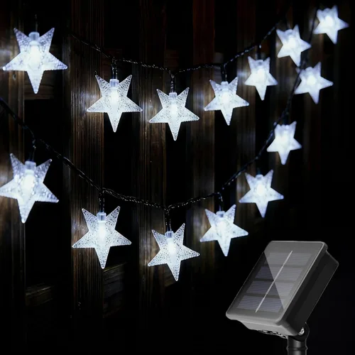 Vista 15 de Twinkle - Guirnalda de luces solares para exteriores, paquete de 2 unidades cálido-blanco